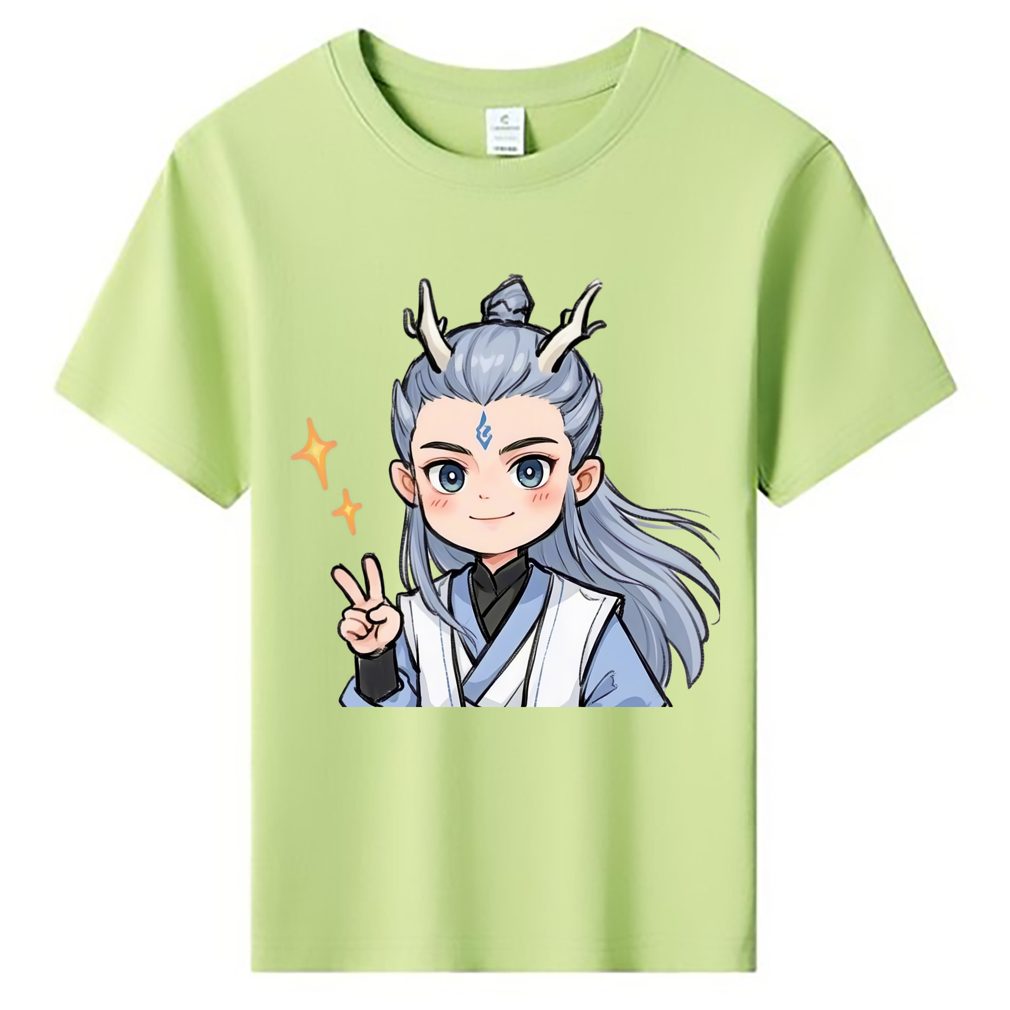 （画像用） Ne Zha 2 ナタ 魔童の大暴れ 綿100％キッズTシャツ（フロントプリント）